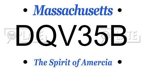 DQV35B Massachusetts License Plate