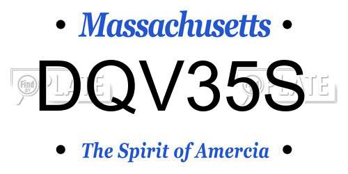 DQV35S Massachusetts License Plate