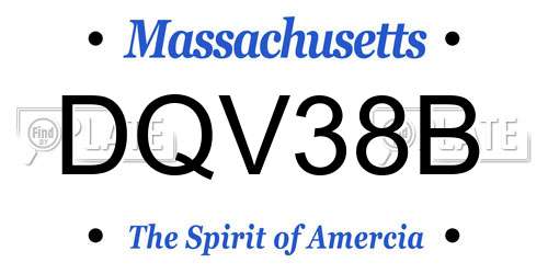 DQV38B Massachusetts License Plate