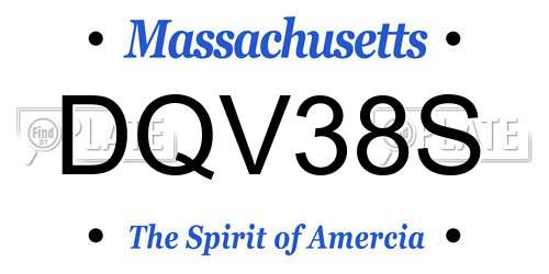 DQV38S Massachusetts License Plate