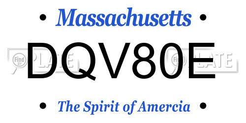 DQV80E Massachusetts License Plate