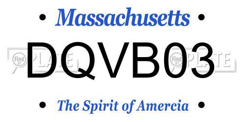 DQVB03 Massachusetts License Plate