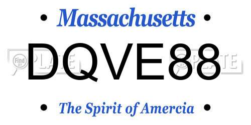 DQVE88 Massachusetts License Plate