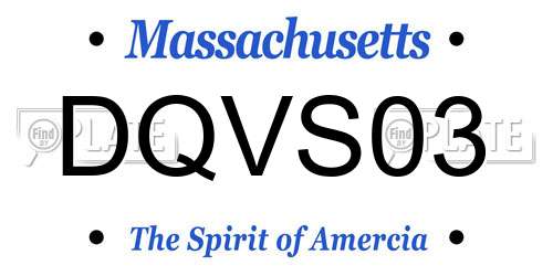 DQVS03 Massachusetts License Plate