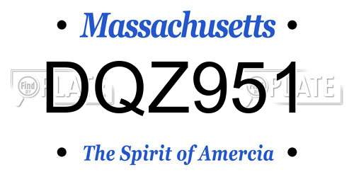 DQZ951 Massachusetts License Plate