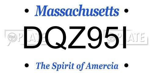 DQZ95I Massachusetts License Plate