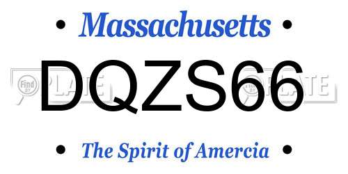 DQZS66 Massachusetts License Plate