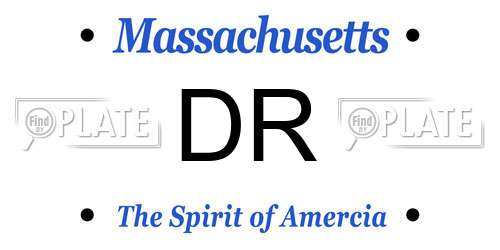 DR Massachusetts License Plate