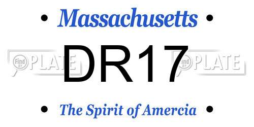 DR17 Massachusetts License Plate