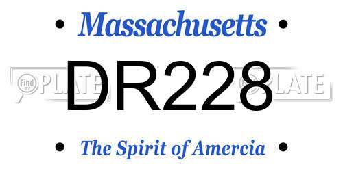 DR228 Massachusetts License Plate