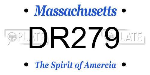 DR279 Massachusetts License Plate