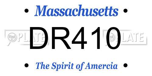 DR410 Massachusetts License Plate