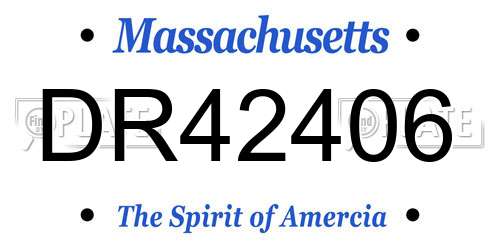 DR42406 Massachusetts License Plate