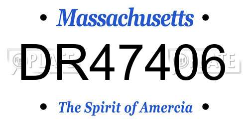 DR47406 Massachusetts License Plate