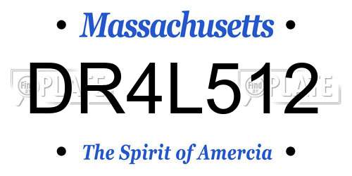 DR4L512 Massachusetts License Plate