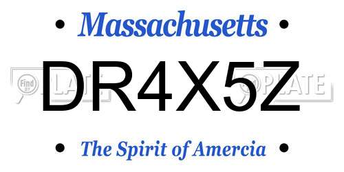 DR4X5Z Massachusetts License Plate