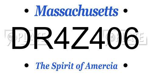 DR4Z406 Massachusetts License Plate