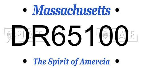 DR65100 Massachusetts License Plate