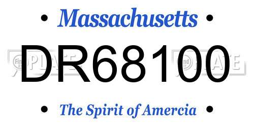 DR68100 Massachusetts License Plate