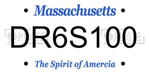 DR6S100 Massachusetts License Plate