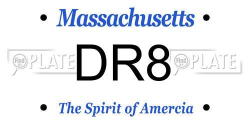 DR8 Massachusetts License Plate