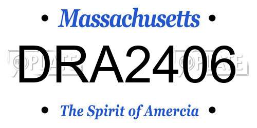 DRA2406 Massachusetts License Plate