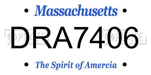 DRA7406 Massachusetts License Plate