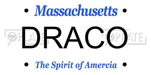 DRACO Massachusetts License Plate