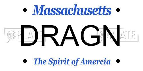 DRAGN Massachusetts License Plate