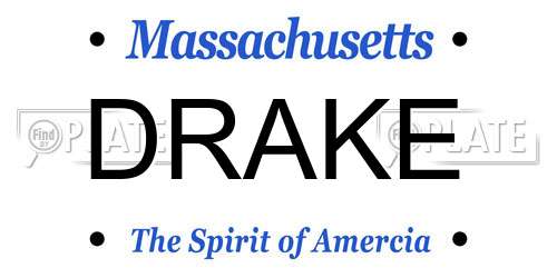 DRAKE Massachusetts License Plate