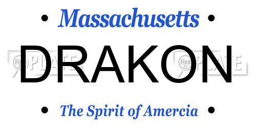 DRAKON Massachusetts License Plate