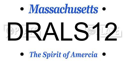 DRALS12 Massachusetts License Plate