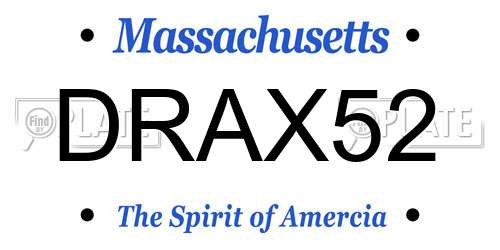 DRAX52 Massachusetts License Plate