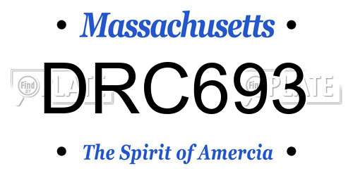 DRC693 Massachusetts License Plate