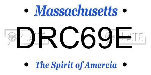 DRC69E Massachusetts License Plate
