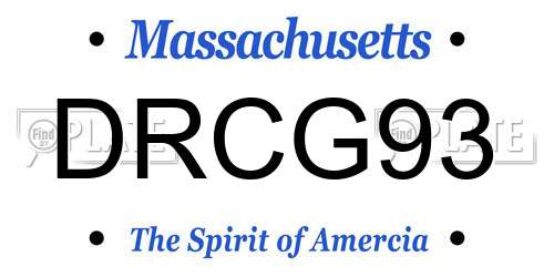 DRCG93 Massachusetts License Plate