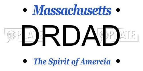DRDAD Massachusetts License Plate