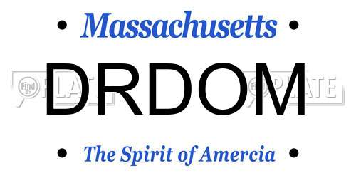 DRDOM Massachusetts License Plate