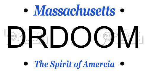 DRDOOM Massachusetts License Plate