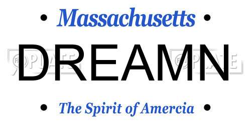 DREAMN Massachusetts License Plate