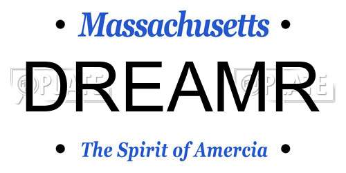 DREAMR Massachusetts License Plate
