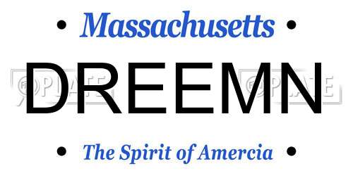 DREEMN Massachusetts License Plate