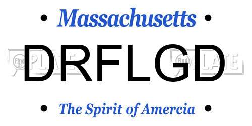 DRFLGD Massachusetts License Plate