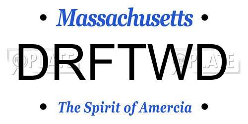 DRFTWD Massachusetts License Plate
