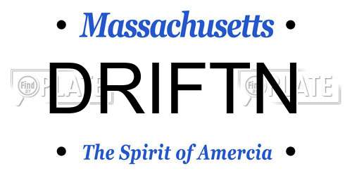 DRIFTN Massachusetts License Plate