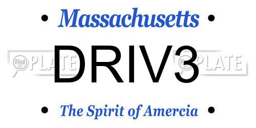 DRIV3 Massachusetts License Plate