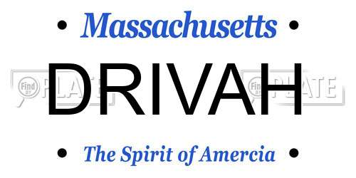 DRIVAH Massachusetts License Plate