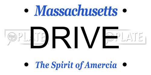 DRIVE Massachusetts License Plate