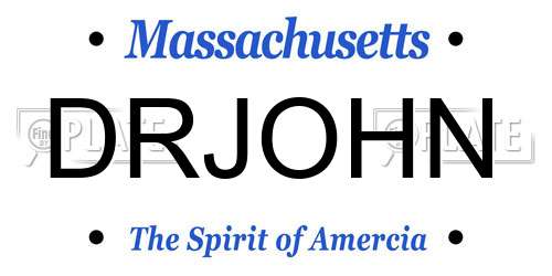 DRJOHN Massachusetts License Plate