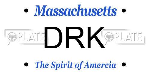 DRK Massachusetts License Plate